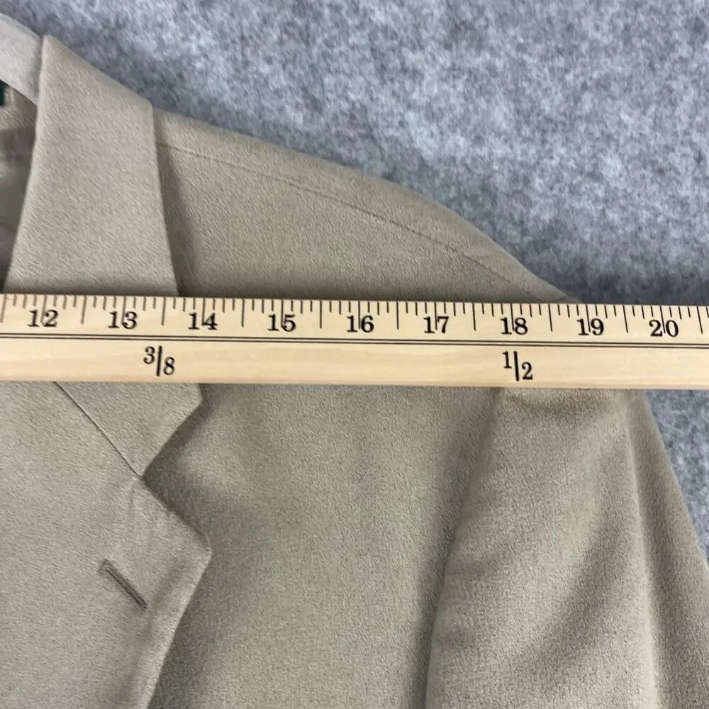 Vintage Ralph Ralph Lauren Faux Suede Blazer‎ Sport Coat Men 44R Beige 2 Button